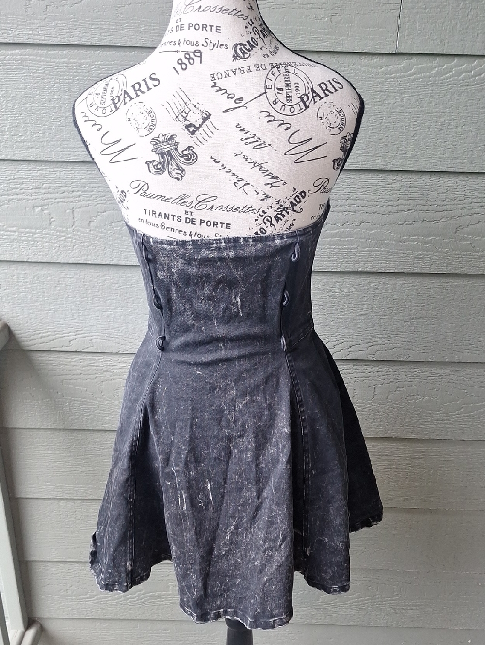 Vintage Betsey Johnson Collection Sweetheart Neckline Denim Party Dress 4 - Picture 7 of 15